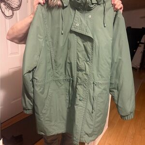 Woman Within Quilted Jacket in Dark Green